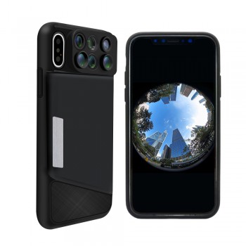 ET Camera Lens Phone Case for iPhone XR XS Max Fisheye Wide Angle Macro Lens Phone Cover Mobile Phone Lensese Case Full Coverage