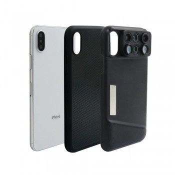 ET Camera Lens Phone Case for iPhone XR XS Max Fisheye Wide Angle Macro Lens Phone Cover Mobile Phone Lensese Case Full Coverage