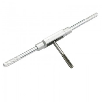 6pcs 3F Hand Screw Thread Metric Plug Tap Set M3 M4 M5 M6 M8 with Adjustable Tap Wrench 1/16-1/4