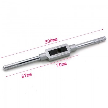 6pcs 3F Hand Screw Thread Metric Plug Tap Set M3 M4 M5 M6 M8 with Adjustable Tap Wrench 1/16-1/4