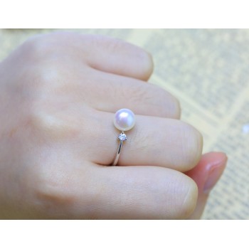 BaroqueOnly White/purple/blue 7-8mm Real Natural Freshwater Pearl Wedding Ring Fashion Women Engagement Ring Elegant Jewelry