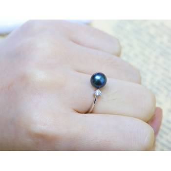 BaroqueOnly White/purple/blue 7-8mm Real Natural Freshwater Pearl Wedding Ring Fashion Women Engagement Ring Elegant Jewelry