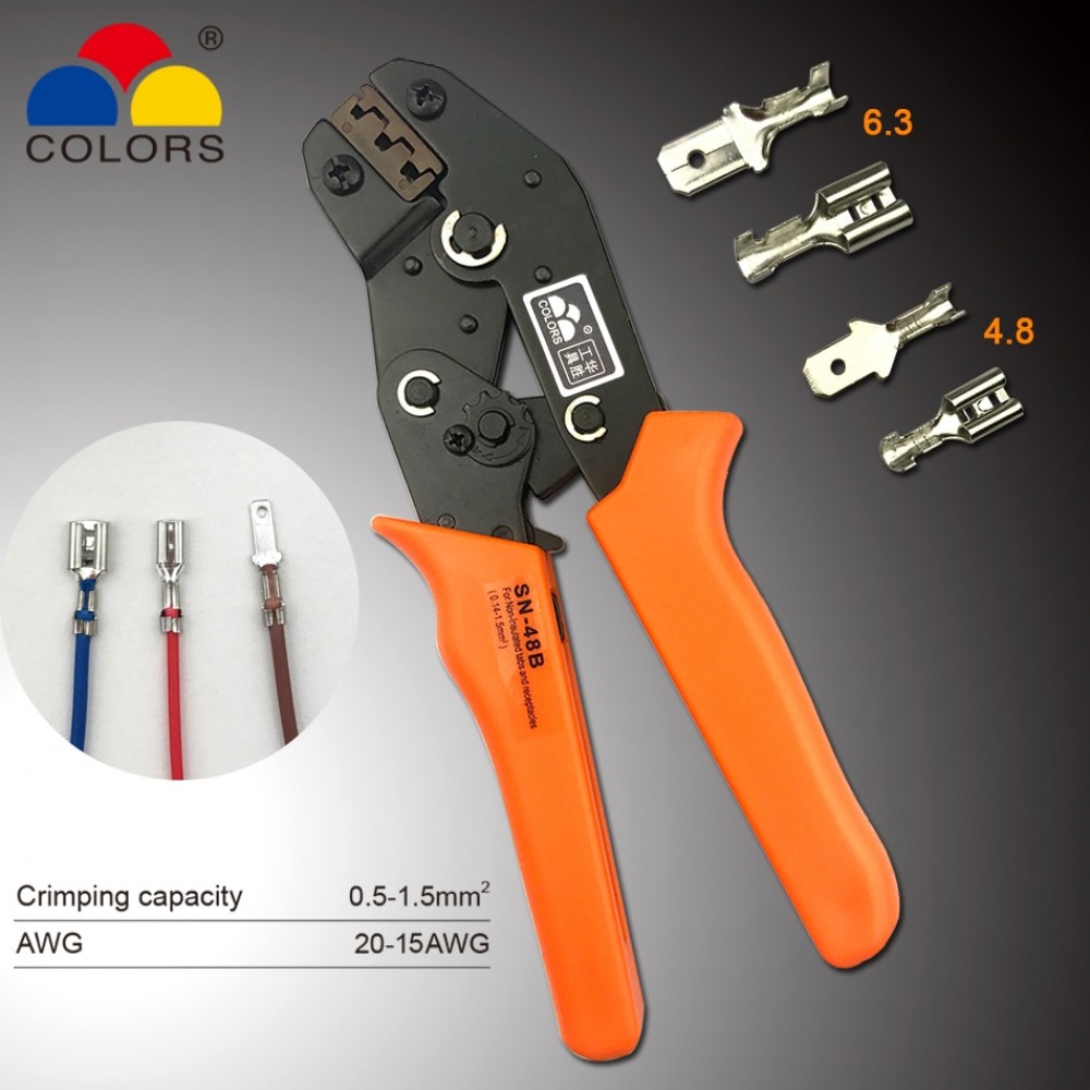 crimping tool sn-48b pliers 4.8 6.3 terminal plier crimper crimping tool 0.5-1.5mm2 krimptang 20-15 AWG pince a sertir szczypce