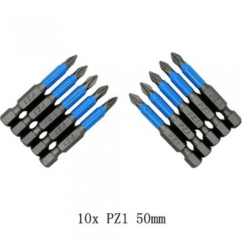 10pc 50mm PH1 PH2 PH3 PZ1 PZ2 PZ3 Magnetic Screwdriver Bit Set 1/4 Hex Shank Anti Slip Phillips Electric Power Tool Accessories