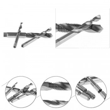 Hand Tap Drill 6pcs/set Hex Shank HSS Screw Spiral Point Thread Metric Plug Drill Bits M3 M4 M5 M6 M8 M10 Hand Tools