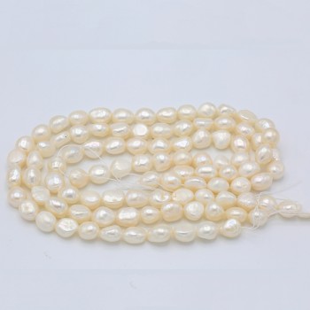 BaroqueOnly Nuclear Edison Pearl String 36cm No Clasp 10-11mm White/blue/grey Real Freshwater Pearl Choker Necklace DIY Making