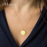 e-Manco 925 Silver Women Statement Pendant Necklace Gold Color Classic Geometric Shape Fashion Jewelry Necklace For Women Friend