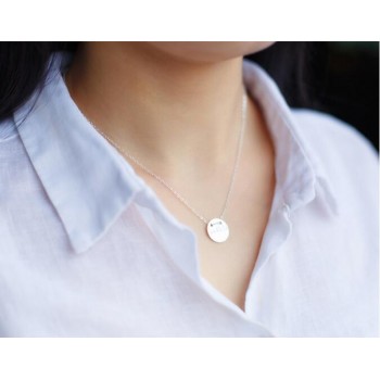 Real. 925 Sterling-Silver Coin Round Wonder Engraved Pendant Necklace message CHARM jewelry 925 sterling silver GTLX658