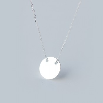 Real. 925 Sterling-Silver Coin Round Wonder Engraved Pendant Necklace message CHARM jewelry 925 sterling silver GTLX658