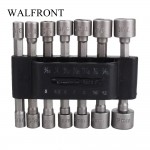 14 Pcs/ Set Power Nutdriver Nut Driver Bit Set Adapter Strong Magnetic Hex Shank Socket Strong Magnetic Nut Driver Adapter Bits