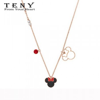 TENY Sterling Silver Swa original 1:1 High Quality Mickey-Minnie-Pendant Necklace Women Jewelry First Choice Free Package Mail