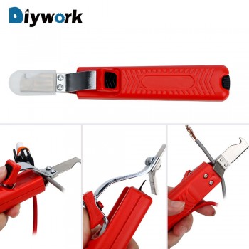 DIYWORK Cable Wire Stripper Knife Adjustable Rubber Handle 8-28mm Cable Stripper Insulation Stripper PVC