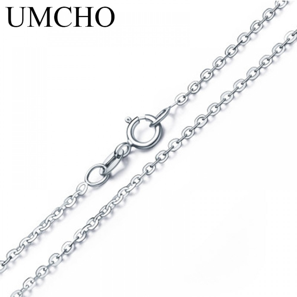 UMCHO Free Shipping Real 925 Sterling Silver Italy Cable Chain Necklace 18 inch/ 45 cm Chain For Women Fine Jewelry For Women