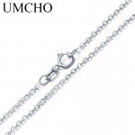 UMCHO Free Shipping Real 925 Sterling Silver Italy Cable Chain Necklace 18 inch/ 45 cm Chain For Women Fine Jewelry For Women