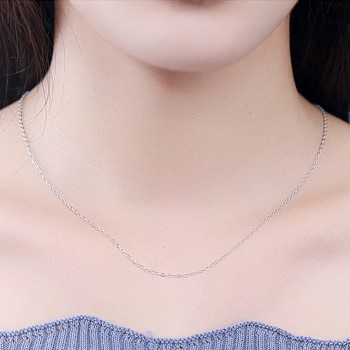 UMCHO Free Shipping Real 925 Sterling Silver Italy Cable Chain Necklace 18 inch/ 45 cm Chain For Women Fine Jewelry For Women
