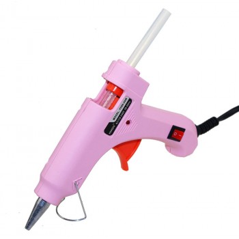 Pink Handy Professional High Temp Heater 20W Hot Glue Gun Repair Heat Tool With Hot Melt Glue Sticks