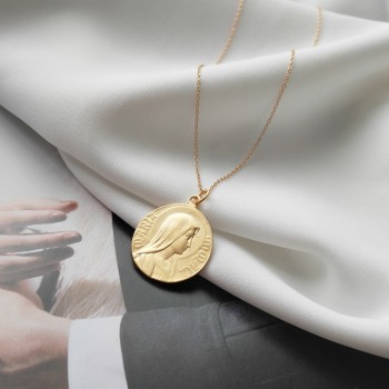 LouLeur 925 sterling silver Double-sided portrait pendant necklace gold round figure necklace for women festival jewelry gift