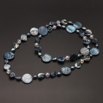 Real natural freshwater pearl necklace for women long 98cm,fashion mother of pearl necklace bohemia sweater necklace gift