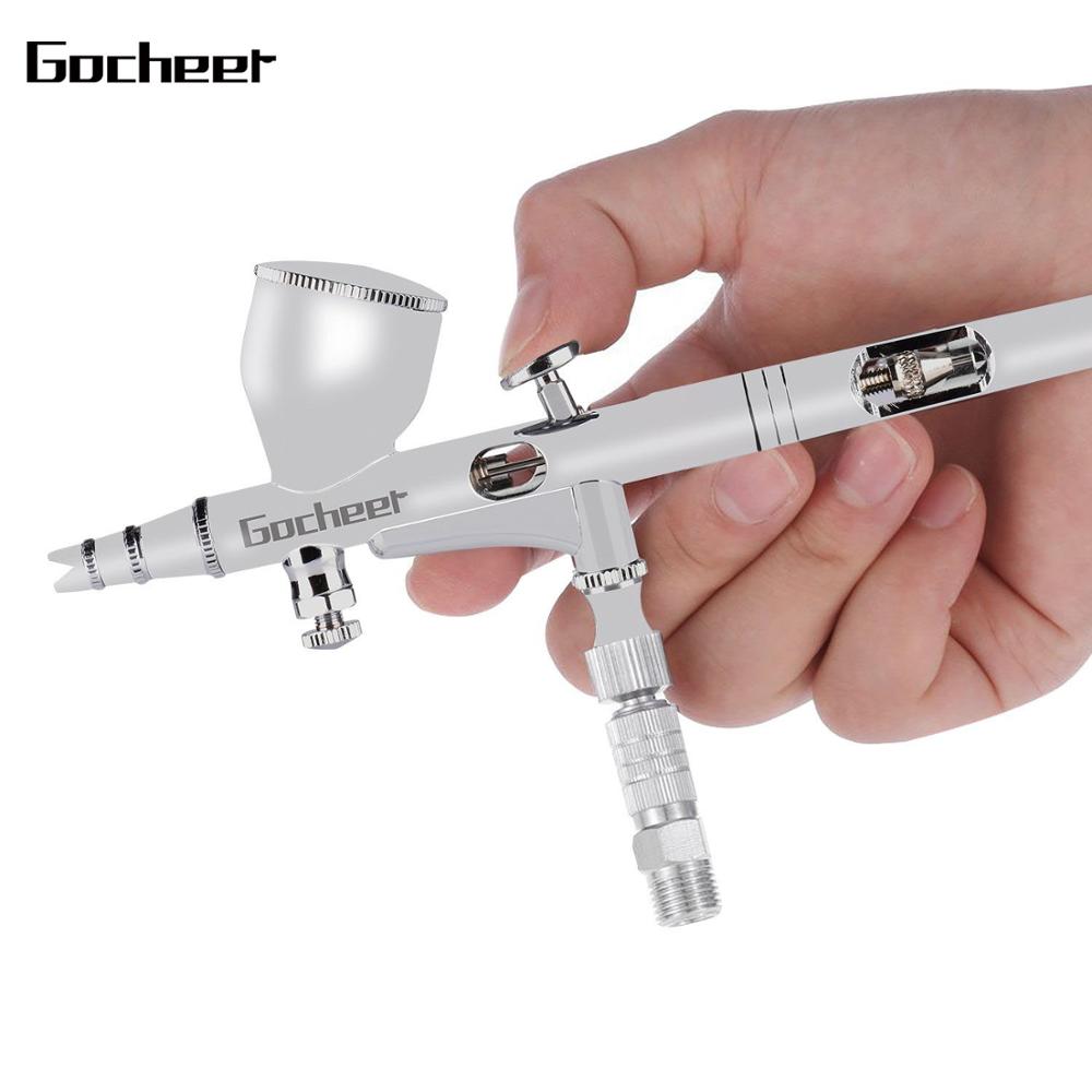 Gocheer airbrush gun dual action airbrush set for cakes nails car paint spray gun for modelling  0.2mm/0.3mm/0.5mm Nozzle