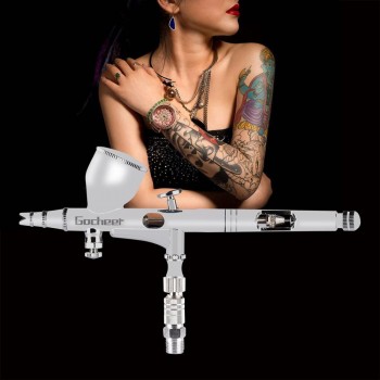 Gocheer airbrush gun dual action airbrush set for cakes nails car paint spray gun for modelling  0.2mm/0.3mm/0.5mm Nozzle