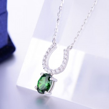 DOUBLE-R 0.75ct Created Emerald Necklaces amp; Pendants 100% 925 Sterling Silver 45cm Chain Fine Jewelry Necklaces For Women