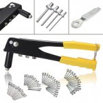 Pop Rivet Tool Riveter Gun with 60Pcs Steel Blind Rivets Repair Tools Kit Heavy Duty Hand Tool Set for Metal Woodworking