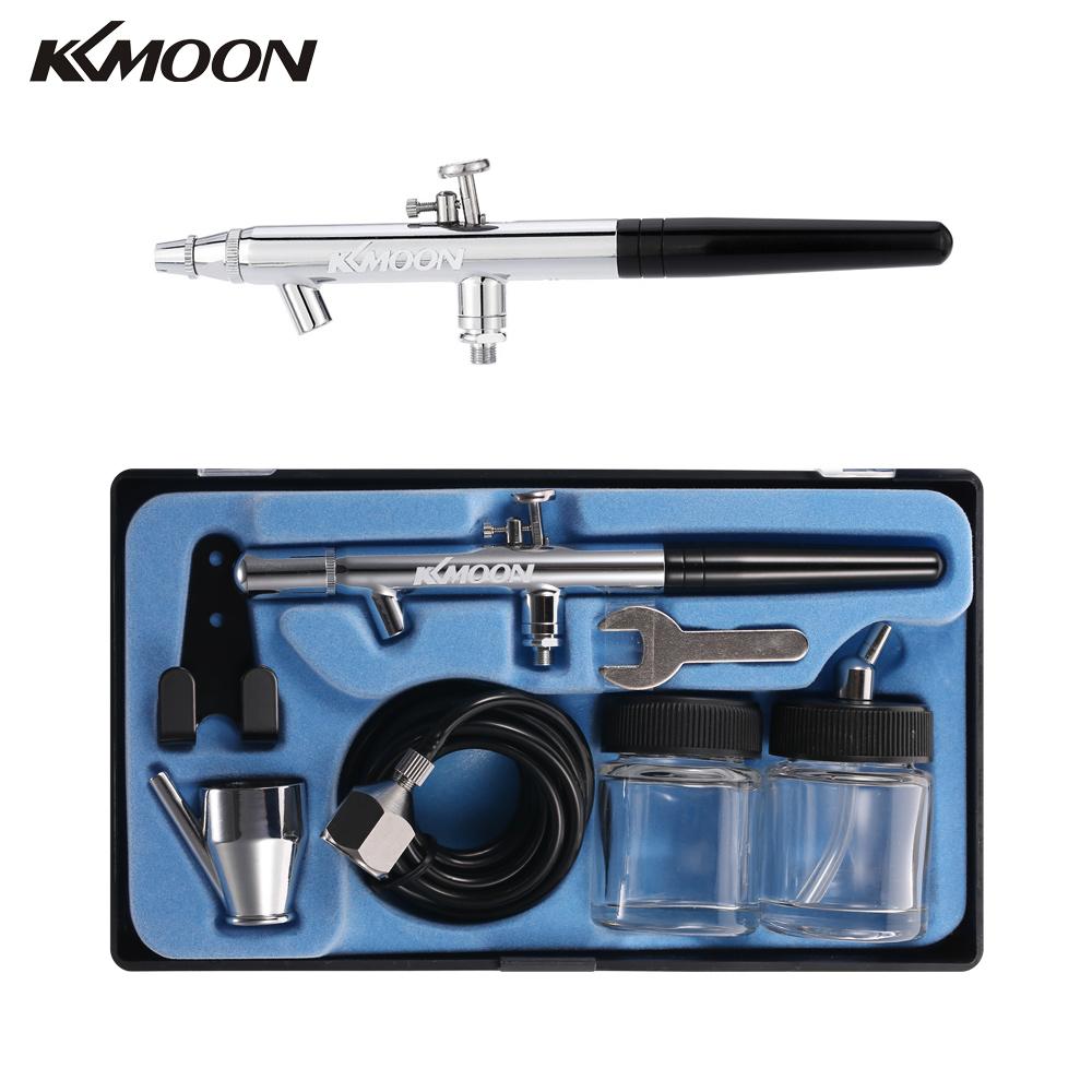 KKmoon Siphon Feed Dual Action 0.35mm Airbrush Kit Spray Gun Air Brush for Makeup Cake Art Painting Tattoo Manicure