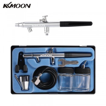 KKmoon Siphon Feed Dual Action 0.35mm Airbrush Kit Spray Gun Air Brush for Makeup Cake Art Painting Tattoo Manicure