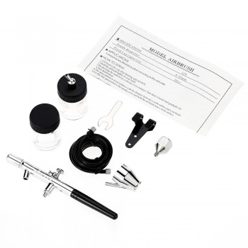 KKmoon Siphon Feed Dual Action 0.35mm Airbrush Kit Spray Gun Air Brush for Makeup Cake Art Painting Tattoo Manicure