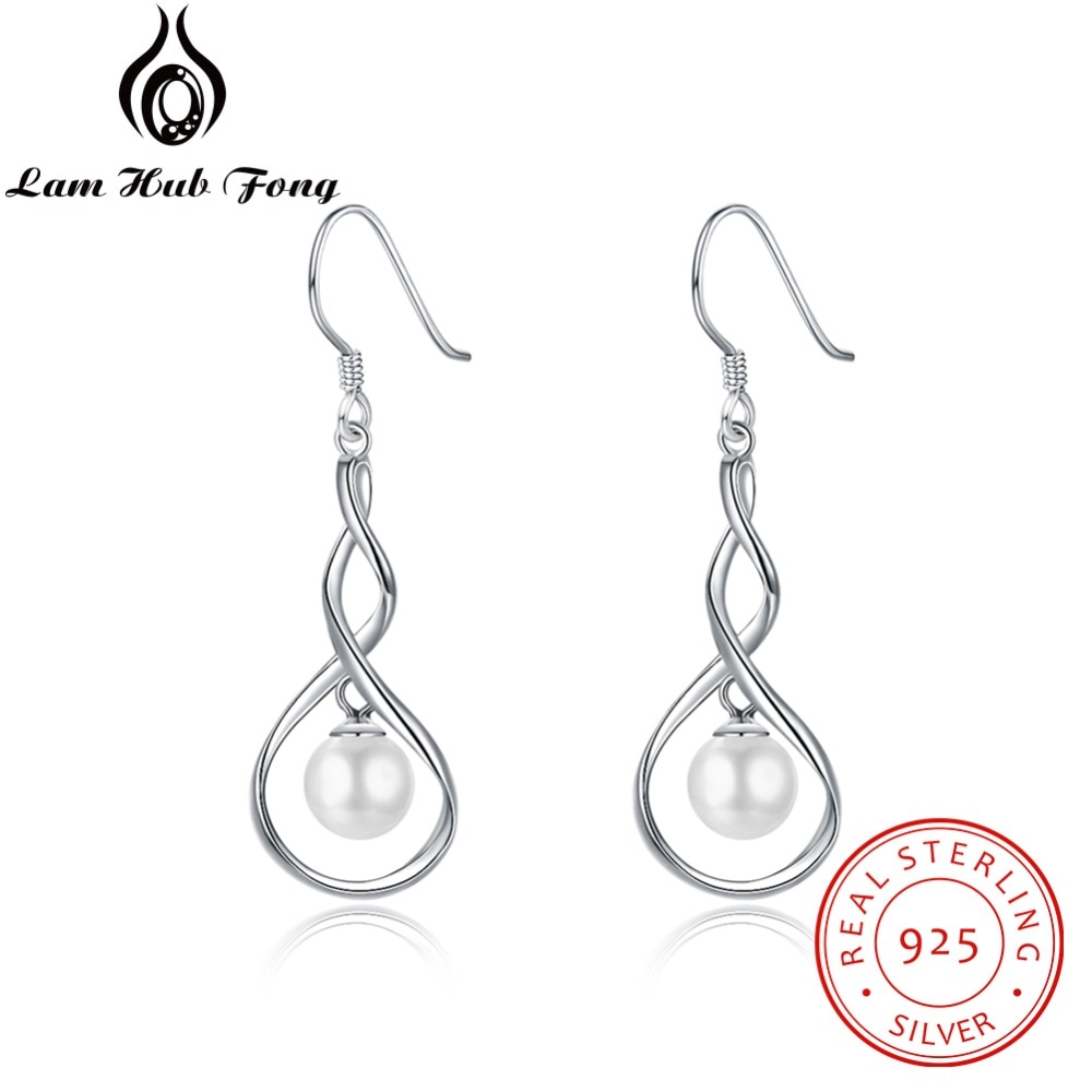 Wedding Charm 925 Sterling Silver Dangle Earrings Twisted Drop Earrings Geometric Jewelry Gift For Women Ladies (Lam Hub Fong)
