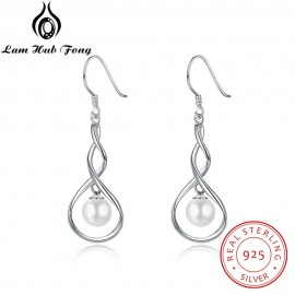 Wedding Charm 925 Sterling Silver Dangle Earrings Twisted Drop Earrings Geometric Jewelry Gift For Women Ladies (Lam Hub Fong)