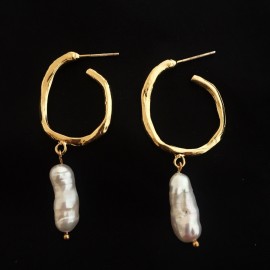 Pearl Earrings - Handmade Jewelry White Color Drop Natural Freshwater Pearl Earring,925 Sterling Silver Jewelry