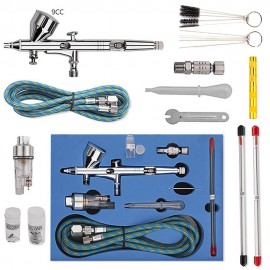 0.2/0.3/0.5mm 3 Airbrush Nozzle Dual Action Airbrush Air Kit With 3Pcs Cheaning Spray Gun Set For Nail Paint Art Air Brush