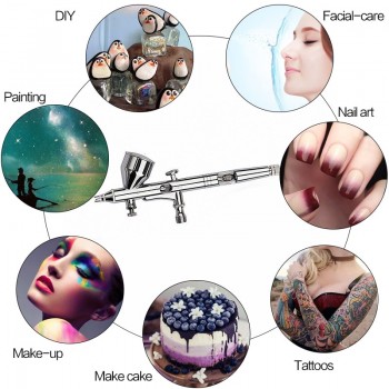 0.2/0.3/0.5mm 3 Airbrush Nozzle Dual Action Airbrush Air Kit With 3Pcs Cheaning Spray Gun Set For Nail Paint Art Air Brush