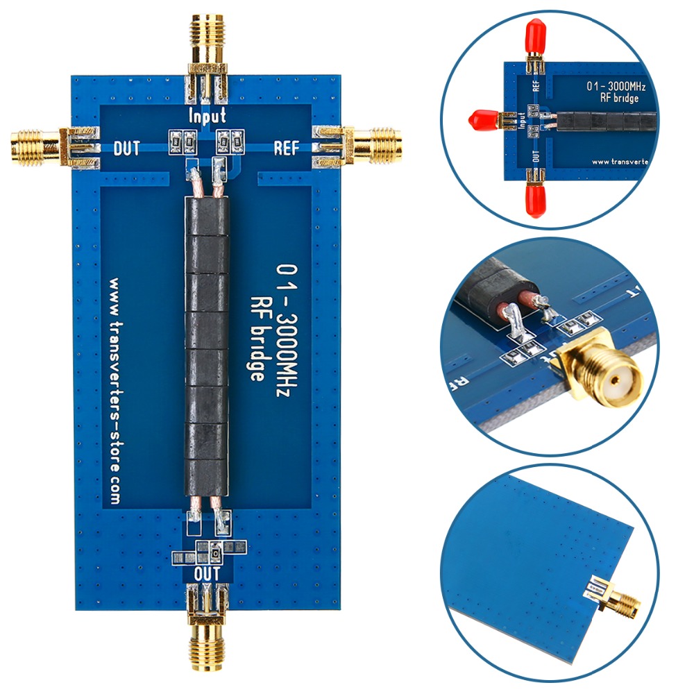 New RF SWR Bridge 0.1-3000 MHZ Return Loss Bridge Reflection Bridge Antenna Analyzer VHF VSWR Return Loss