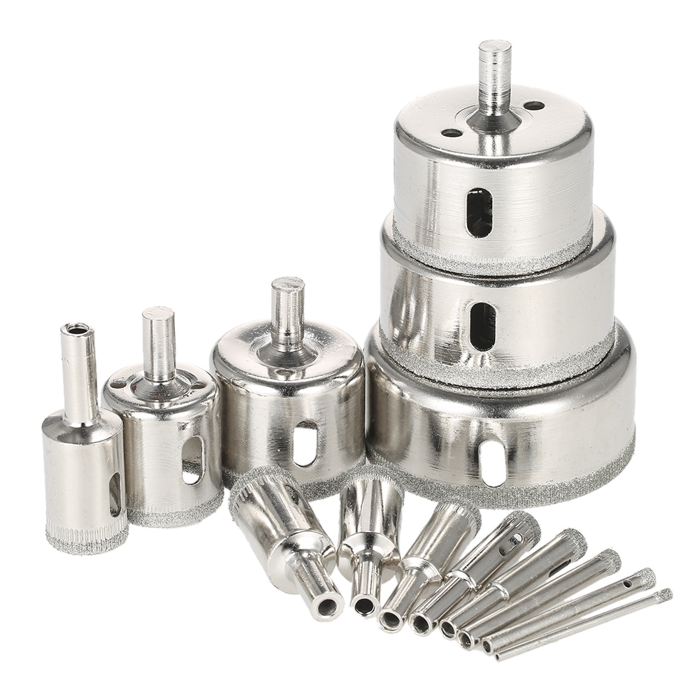 14PCS3-70mm steppedDrill Bits Wood Milling Cutter Carpentry Tools Drill bits for metal set Tile Ceramic Glass Porcelain Drilling