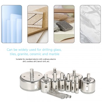 14PCS3-70mm steppedDrill Bits Wood Milling Cutter Carpentry Tools Drill bits for metal set Tile Ceramic Glass Porcelain Drilling