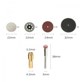 Tungfull 21pcs Cutting Wheel Dremel Accessories Set Cutting Discs Rotary Tool Saw Blade For Wood Cutting Resin Cutting Disc