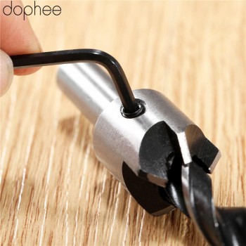 dophee 3/4/5/6MM Woodworking Tools Wood Drill Bits HSS Flute Countersink Drill Bit Reamer Chamfer Tool Drill Accessory Carbon