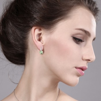GemStoneKing 4.10 Ct Cushion Natural Green Prasiolite Womens Simple Elegant Earrings 925 Sterling Silver Earrings Fine Jewelry