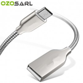 Zinc USB Cable 5V 2.4A Fast Charging Metal Braide Type C Micro USB Charger Cable Spring Wire Cord for iPhone iPad Cable