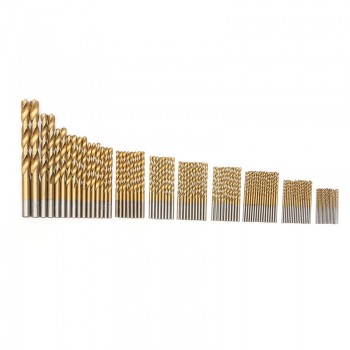 Milda Iron Box packing 99PCS HSS Twist Drill Bits Set 1.5-10mm Titanium Coated Surface 118 Degree For Drilling woodworking