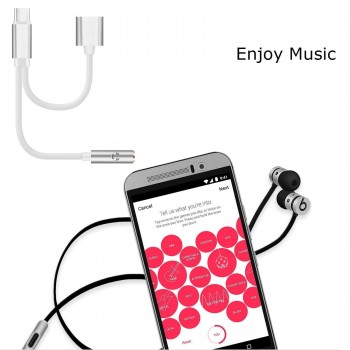 Type C to 3.5mm Audio Headphone Jack Adapter 2 in 1 Type C Charger 3.5 mm Audio   Jack Conversion Adapter for Xiaomi Mi 6 8 Mix