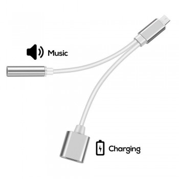 Type C to 3.5mm Audio Headphone Jack Adapter 2 in 1 Type C Charger 3.5 mm Audio   Jack Conversion Adapter for Xiaomi Mi 6 8 Mix