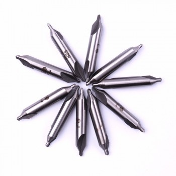 10PCS 1*3mm / 3*8mm HSS Center Drill Bit 2 Flutes 60 Degree Angle Countersink Drill Bits Tool for Hole Machining Reduces Error
