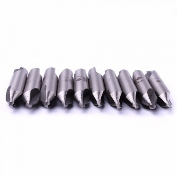 10PCS 1*3mm / 3*8mm HSS Center Drill Bit 2 Flutes 60 Degree Angle Countersink Drill Bits Tool for Hole Machining Reduces Error