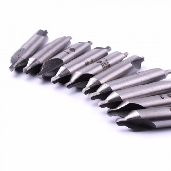 10PCS 1*3mm / 3*8mm HSS Center Drill Bit 2 Flutes 60 Degree Angle Countersink Drill Bits Tool for Hole Machining Reduces Error