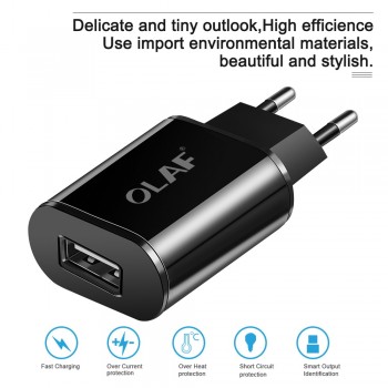 OLAF 2 Ports USB Charger 5V 2A Portable Wall Adapter Mobile Phone Micro Data Charging For Samsung Xiaomi Huawei EU Plug Chargers