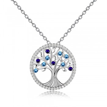 New Design 2018 Wedding Necklaces Pendants For Women 925 Silver Jewelry Necklace With Colorful Gemstone Hot Sale Christmas Gift