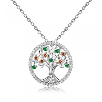 New Design 2018 Wedding Necklaces Pendants For Women 925 Silver Jewelry Necklace With Colorful Gemstone Hot Sale Christmas Gift